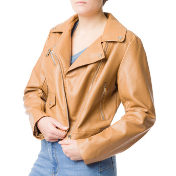 Giacca marrone effetto pelle da donna Swish Jeans, Abbigliamento Donna, SKU j612000032, Immagine 0